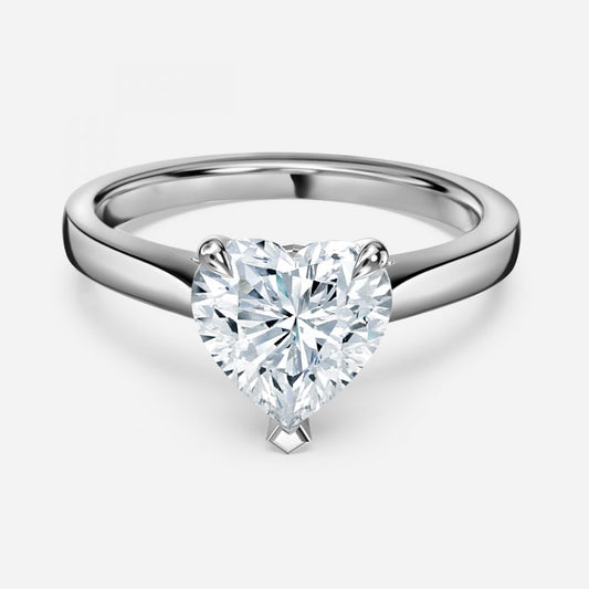 Peony Heart Solitaire Engagement Ring