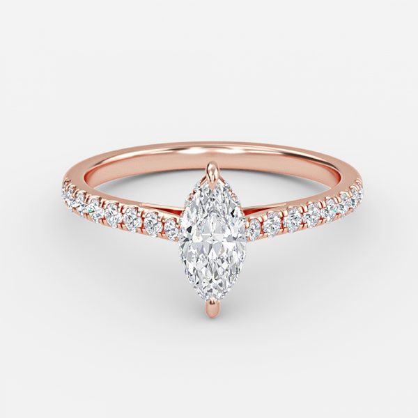 Zanna Marquise Hidden Halo Moissanite Engagement Ring