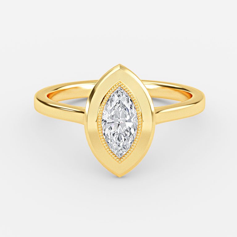 Amelie Marquise Bezel Moissanite Engagement Ring