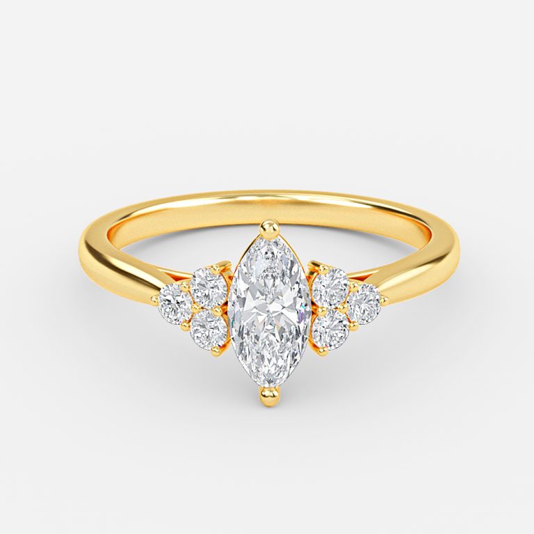 Aviva Marquise Cluster Moissanite Engagement Ring