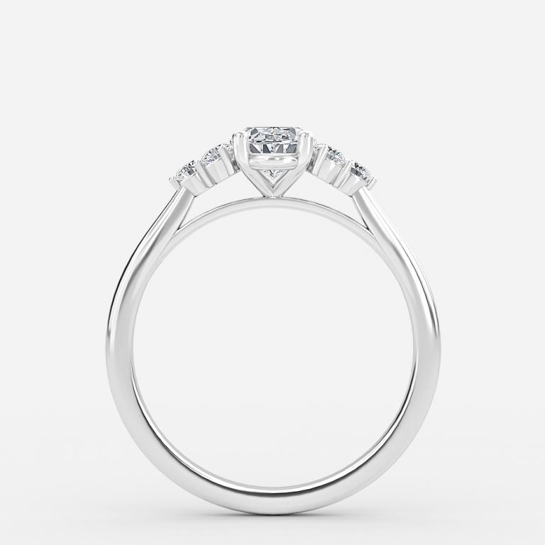 Aviva Oval Cluster Moissanite Engagement Ring