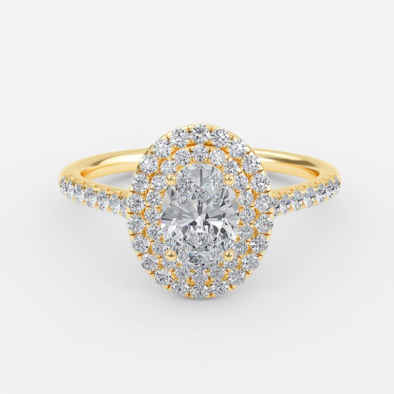 Linnea Oval Halo Moissanite Engagement Ring