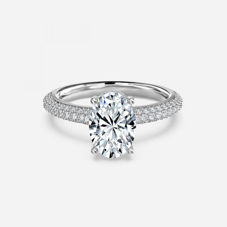 Eluned Oval Hidden Halo Moissanite Engagement Ring