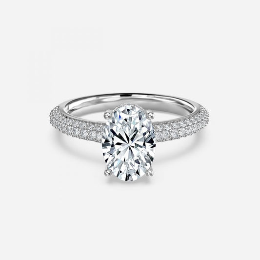 Eluned Oval Hidden Halo Moissanite Engagement Ring