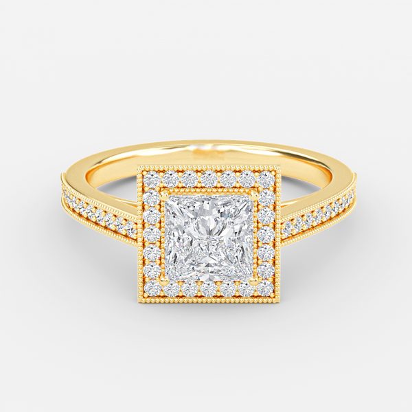 Haven Princess Halo Moissanite Engagement Ring