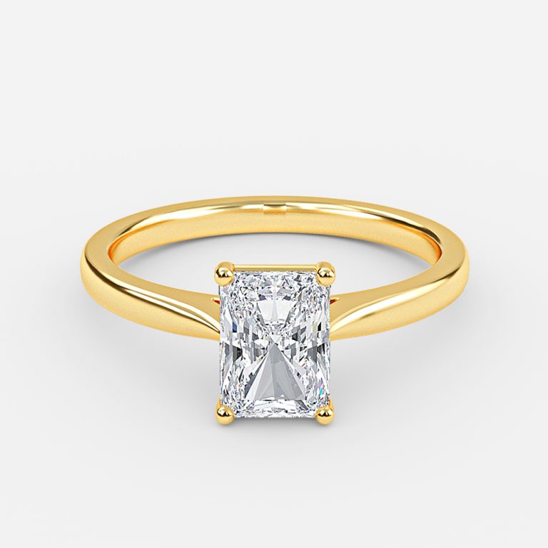 Simone Radiant Solitaire Moissanite Engagement Ring