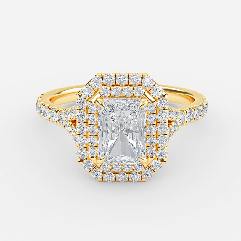 Afton Radiant Halo Moissanite Engagement Ring