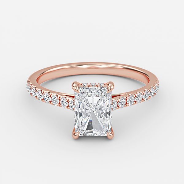 Zanna Radiant Hidden Halo Moissanite Engagement Ring