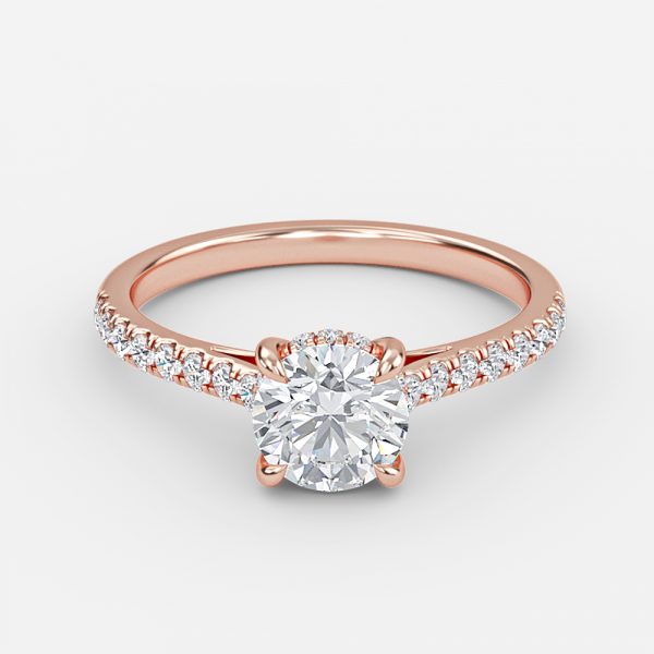 Zanna Round Hidden Halo Moissanite Engagement Ring