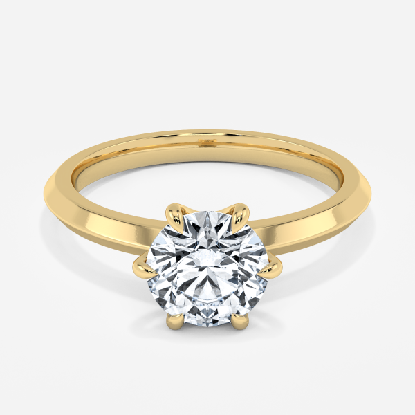 Zinnia Round Solitaire Moissanite Engagement Ring