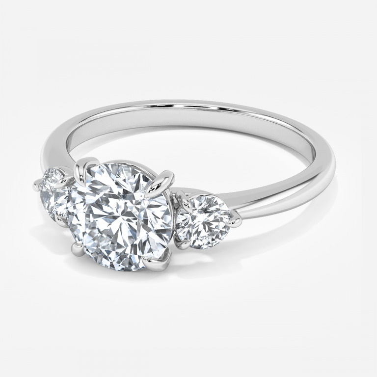 Saskia Round Three Stone Moissanite Engagement Ring