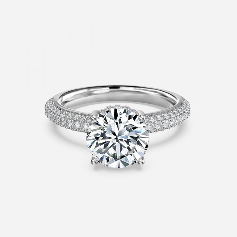 Eluned Round Hidden Halo Moissanite Engagement Ring