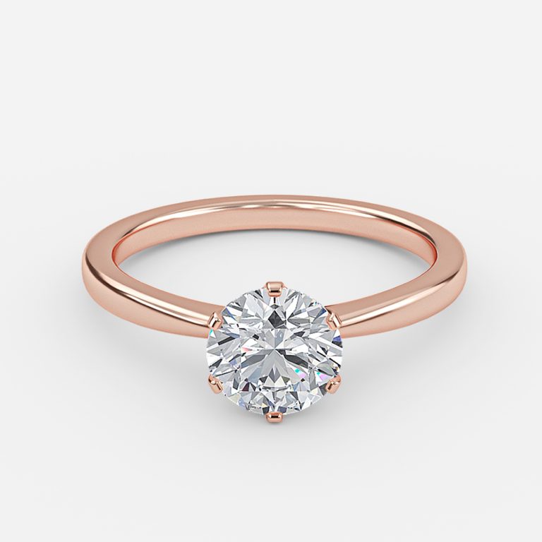 Olivine Round Solitaire Moissanite Engagement Ring