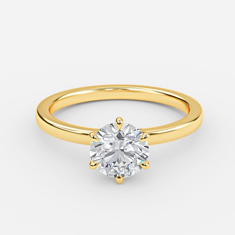 Magda Round Solitaire Moissanite Engagement Ring