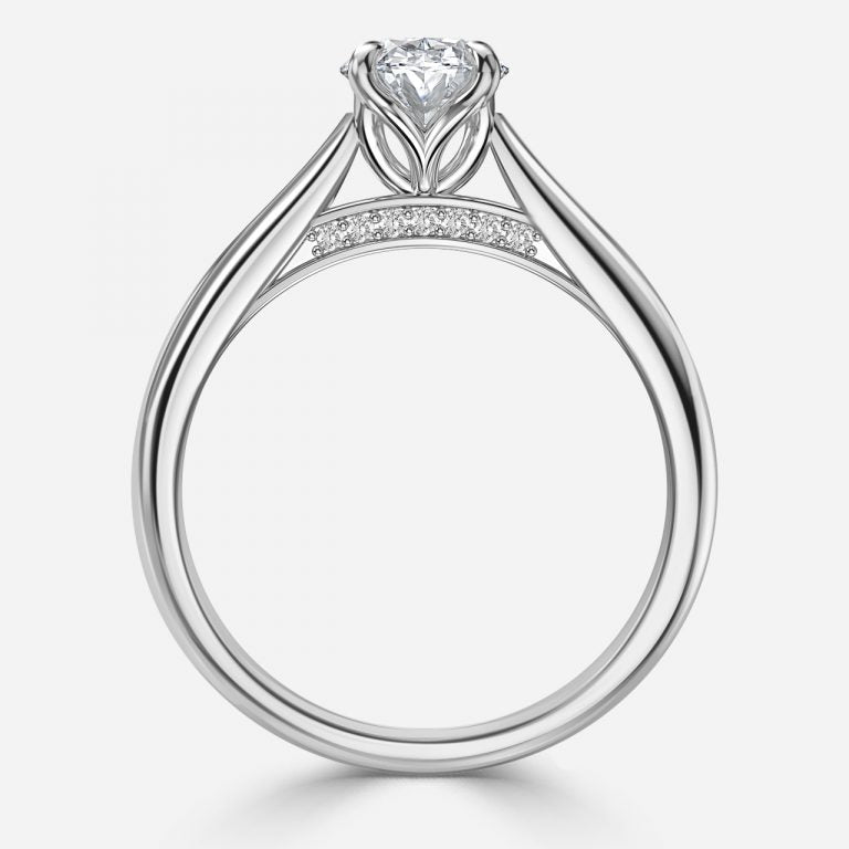 Sofiyan Oval Hidden Halo Moissanite Engagement Ring