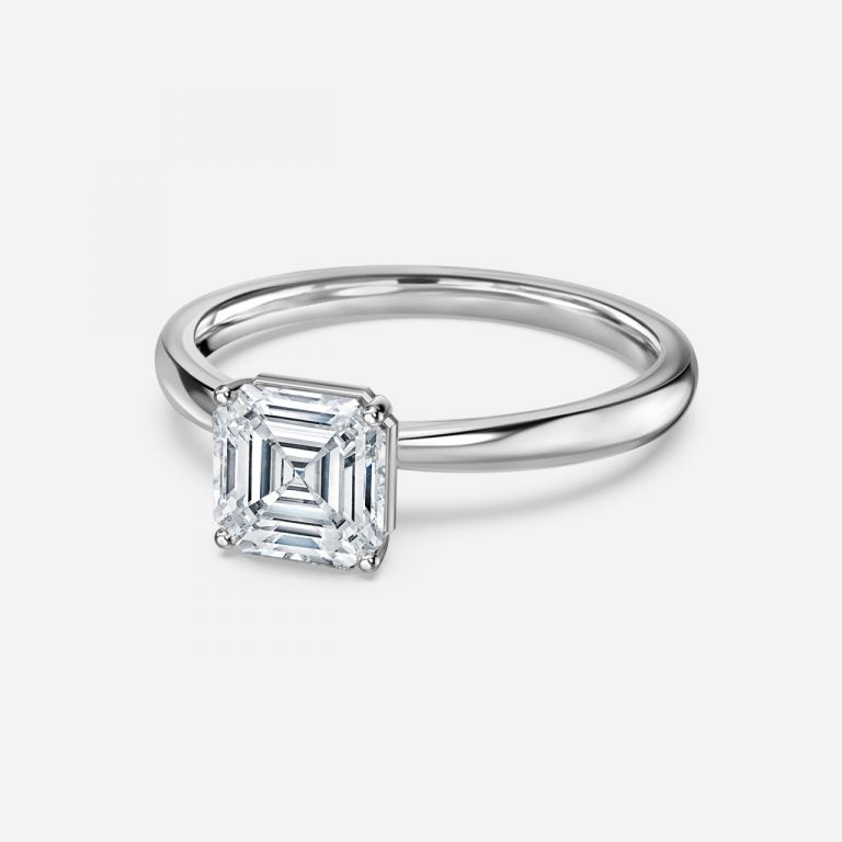 Idalia Asscher Solitaire Moissanite Engagement Ring