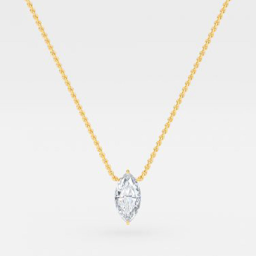 Marquise Moissanite Solitaire Pendant