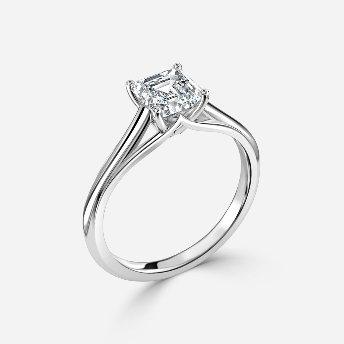 Lavinia Asscher Solitaire Moissanite Engagement Ring