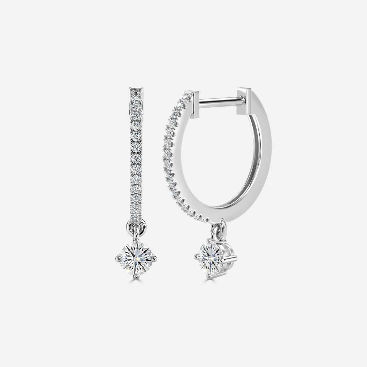 Sia Round Moissanite Hoop Earrings