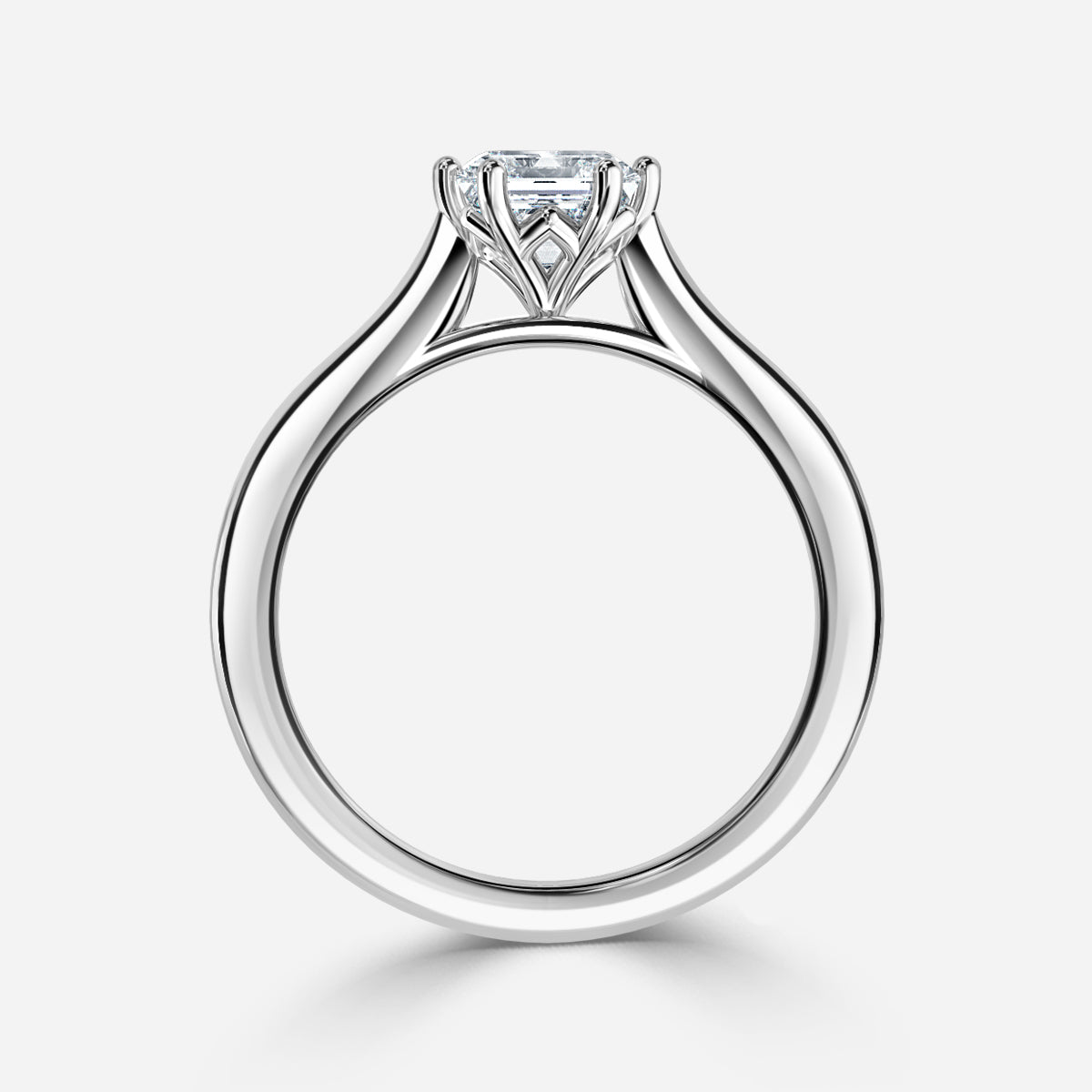 Thea Asscher Solitaire Moissanite Engagement Ring