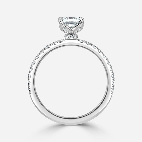 Liviana Asscher Hidden Halo Moissanite Engagement Ring