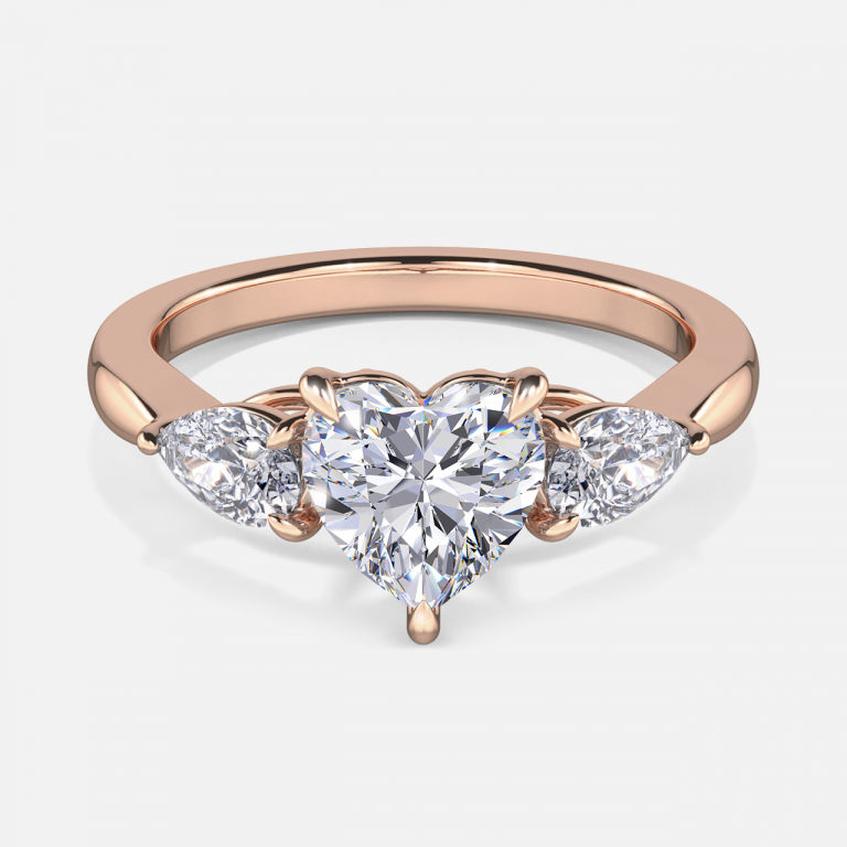 Tierney Heart Three Stone Engagement Ring