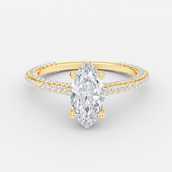 Kalaya Marquise Hidden Halo Moissanite Engagement Ring