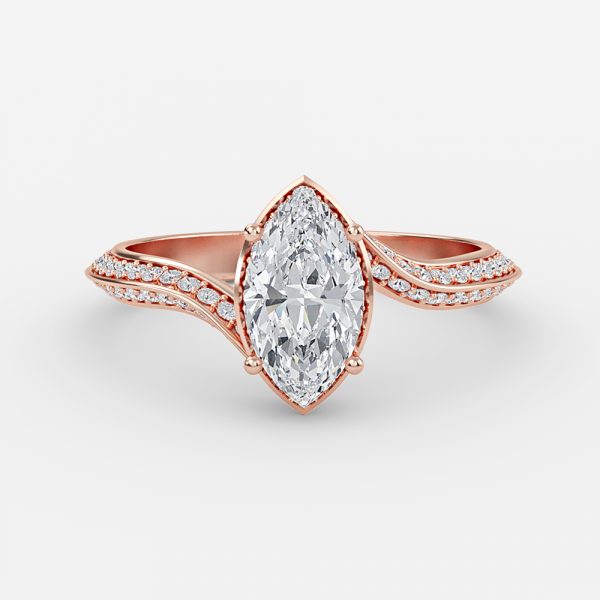 Bellatrix Marquise Hidden Halo Moissanite Engagement Ring