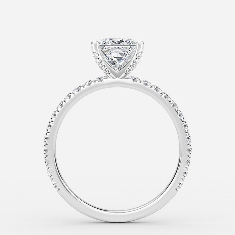 Rosalba Princess Hidden Halo Moissanite Engagement Ring