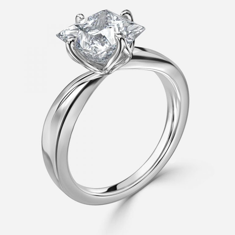 Noelle Princess Solitaire Moissanite Engagement Ring