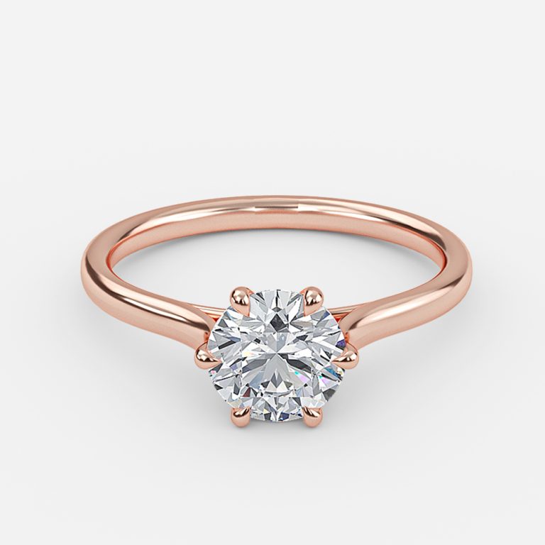 Noora Round Solitaire Moissanite Engagement Ring