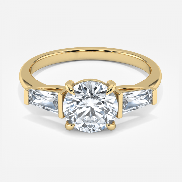 Jara Round Three Stone Moissanite Engagement Ring