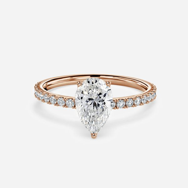 Liviana Pear Hidden Halo Moissanite Engagement Ring