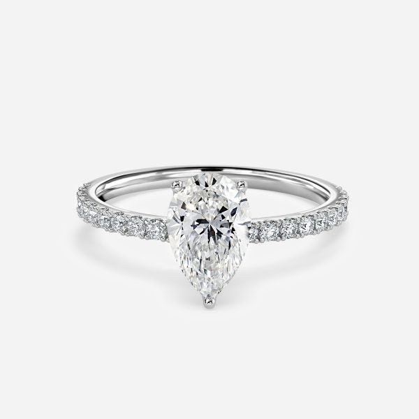 Liviana Pear Hidden Halo Moissanite Engagement Ring