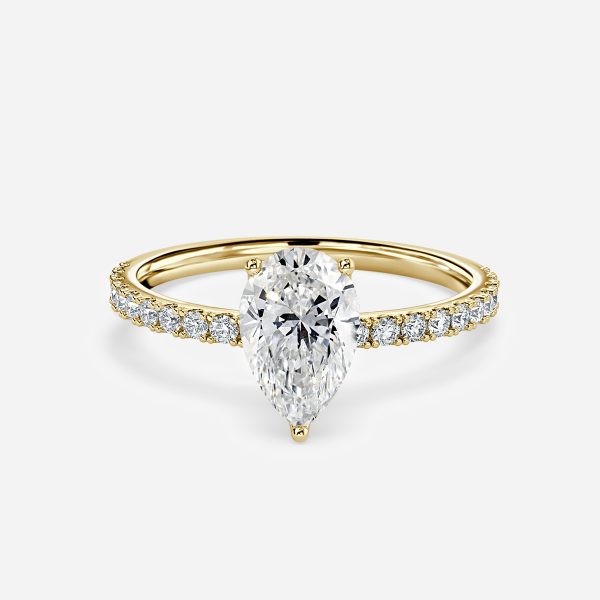 Liviana Pear Hidden Halo Moissanite Engagement Ring