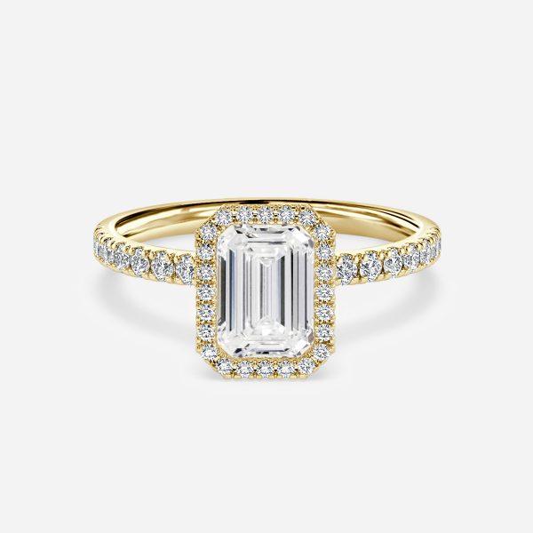 Tatienne Emerald Halo Moissanite Engagement Ring