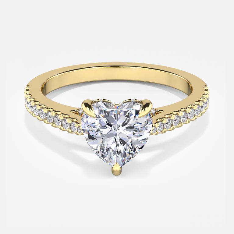 Yvette Heart Hidden Halo Engagement Ring