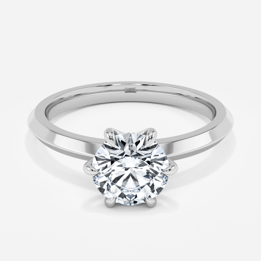 Zinnia Round Solitaire Moissanite Engagement Ring