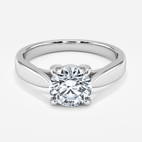 Rosey Round Solitaire Moissanite Engagement Ring