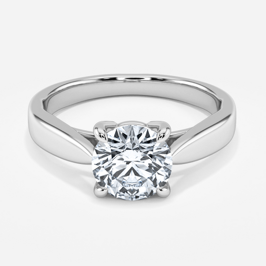 Rosey Round Solitaire Moissanite Engagement Ring