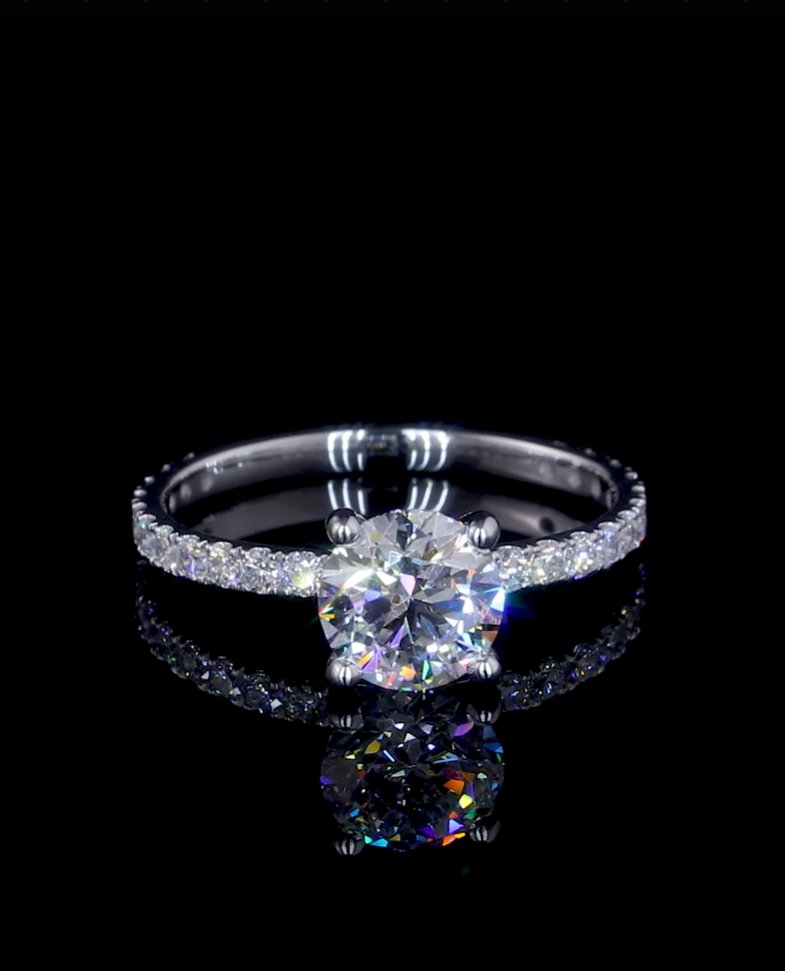 Zeni Round Dainty Moissanite Engagement Ring