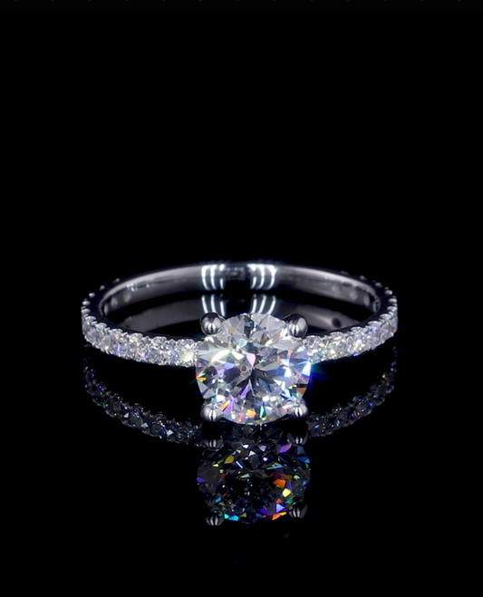 Zeni Round Dainty Moissanite Engagement Ring