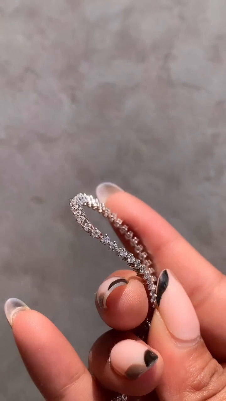 3 Prong Round Moissanite Tennis Bracelet