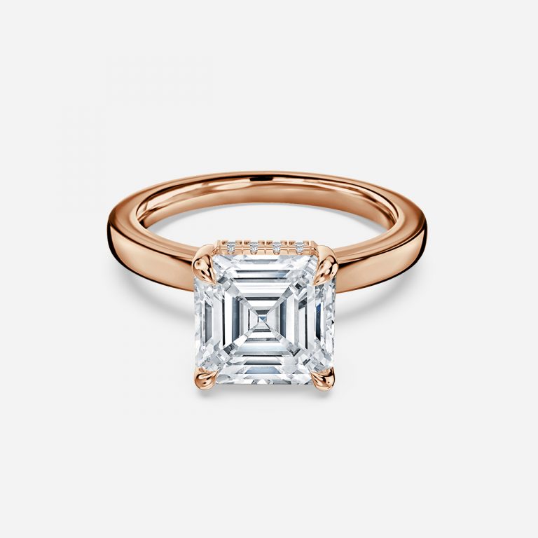 Idra Asscher Hidden Halo Moissanite Engagement Ring