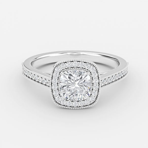 Haven Cushion Halo Moissanite Engagement Ring