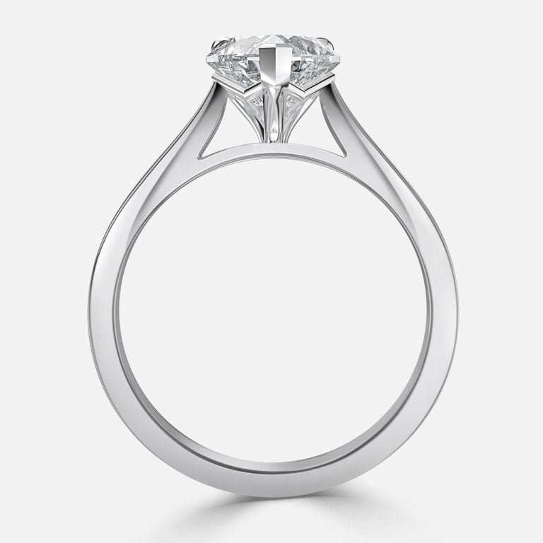 Peony Heart Solitaire Engagement Ring