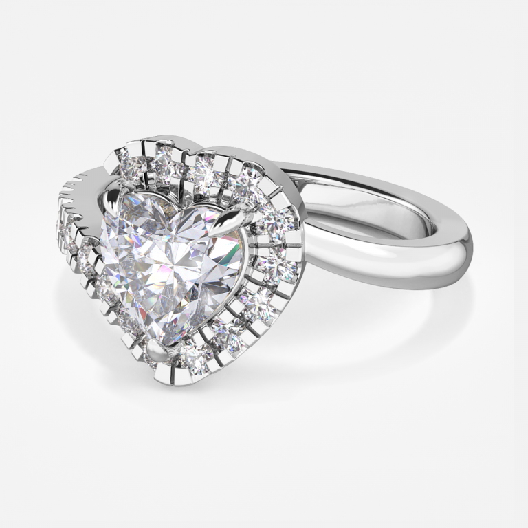 Thalassa Heart Halo Engagement Ring