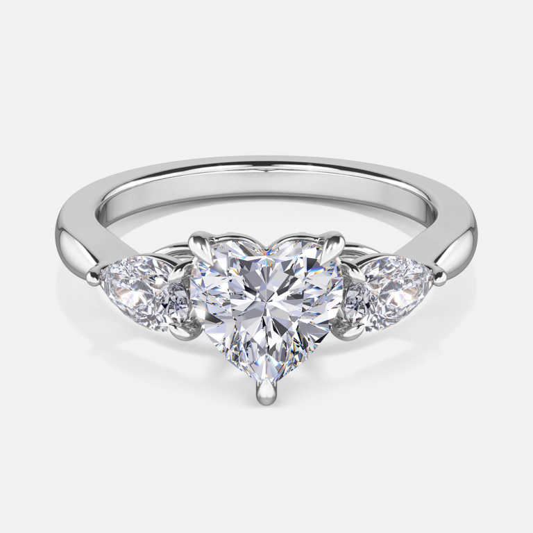 Tierney Heart Three Stone Engagement Ring