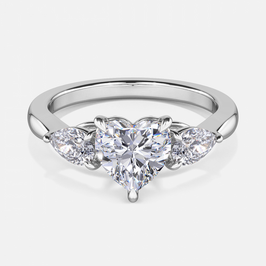 Tierney Heart Three Stone Engagement Ring