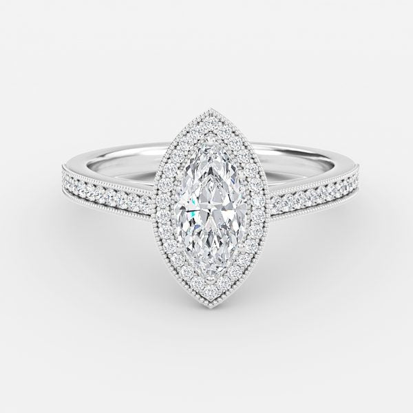 Haven Marquise Halo Moissanite Engagement Ring